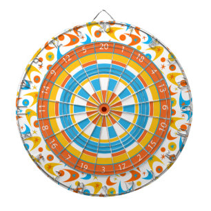 Customizable Retro Boomerangs Dartboard