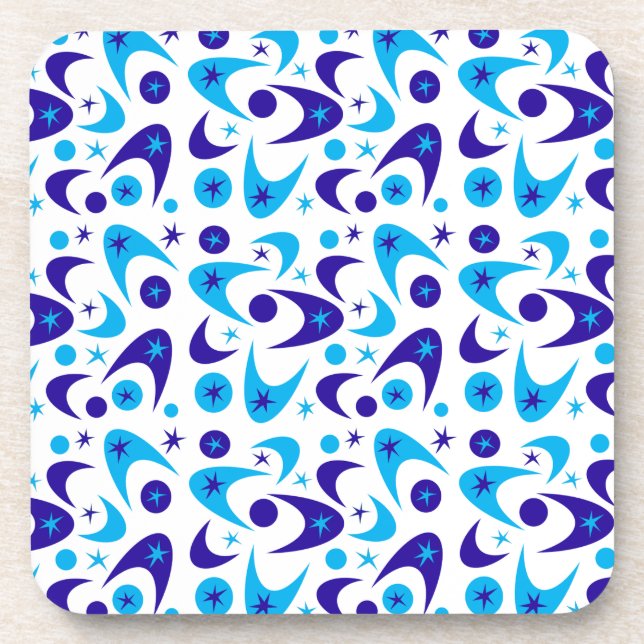 Customizable Retro Boomerangs & Starbursts Coaster (Front)
