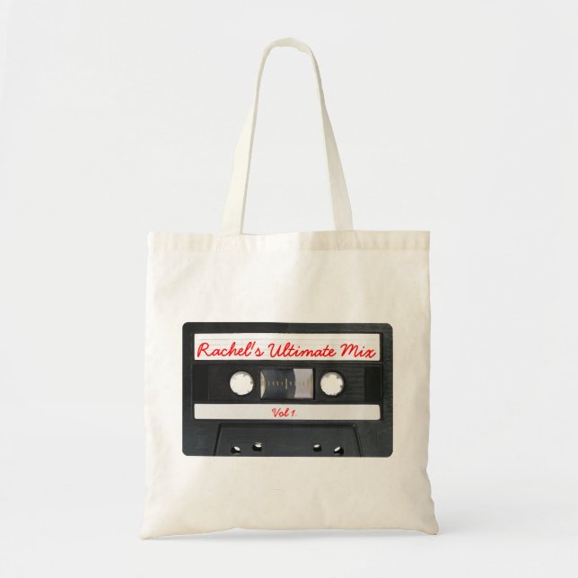 Customizable Retro Cassette Tape Tote (Front)