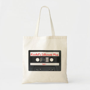 Customizable Retro Cassette Tape Tote Bag
