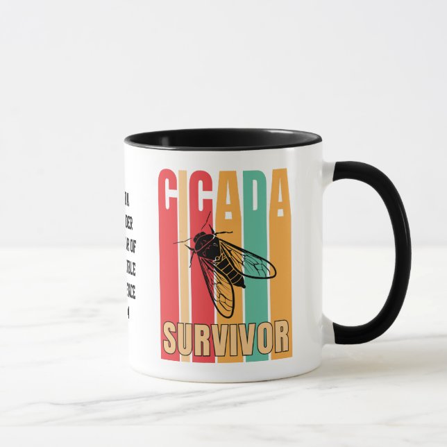 Customizable Retro CICADA SURVIVOR Souvenir Mug (Right)