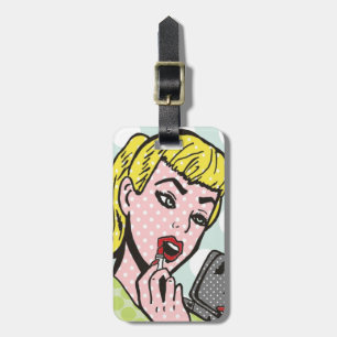 Customizable Retro Comic Book Cutie Luggage Tag
