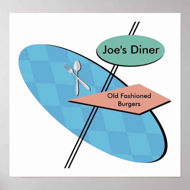 Customizable Retro Diner 50s Posters - Cool (Front)