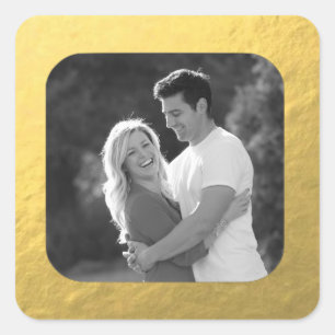 Customizable Retro Glamourous Gold Photo Stickers