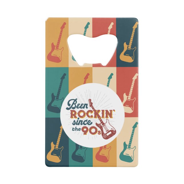 Customizable Retro Guitar bottle opener Credit Card Bottle Opener (Front)