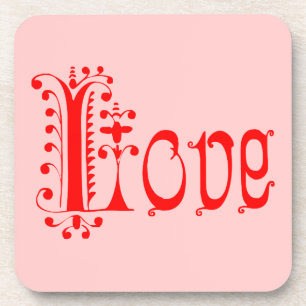 Customizable Retro LOVE Coaster