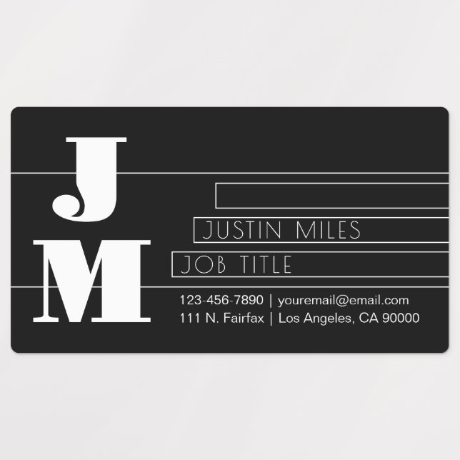 Customizable Retro-modern Black & White Monogram (Design 3)