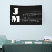 Customizable Retro-modern Black & White Monogram
