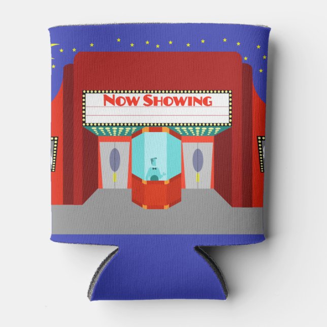 Customizable Retro Movie Theatre Can Cooler (Front)