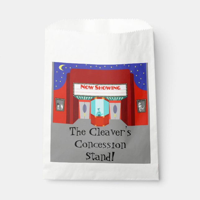 Customizable Retro Movie Theatre Favour Bags (Front)