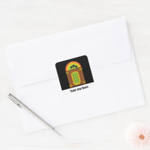 Customizable retro party fun jukebox sticker