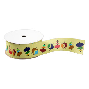 Customizable Retro Shapes Grosgrain Ribbon