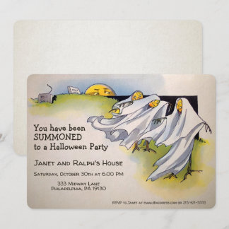 Customizable Retro Spooky Halloween Invitation