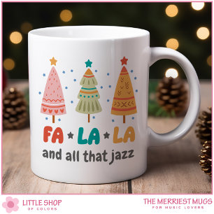 Customizable Retro-Style Christmas Trees Fa La La Coffee Mug
