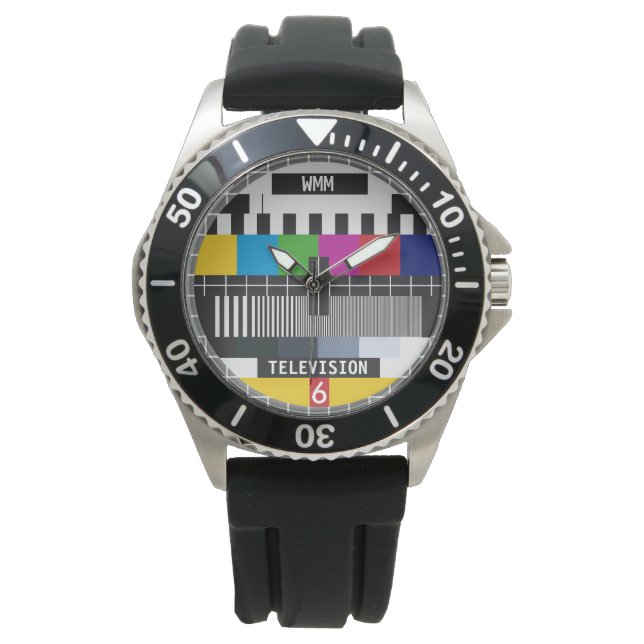 Customizable Retro Tv Test Card Pattern Watch (Front)