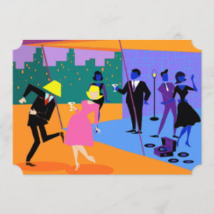 Customizable Retro Urban Rooftop Party Invitation