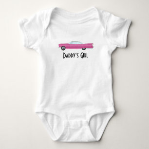 Customizable Retro Vintage Pink Caddie Trendy Baby Bodysuit