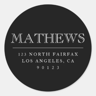 Customizable Return Address Classic Round Sticker