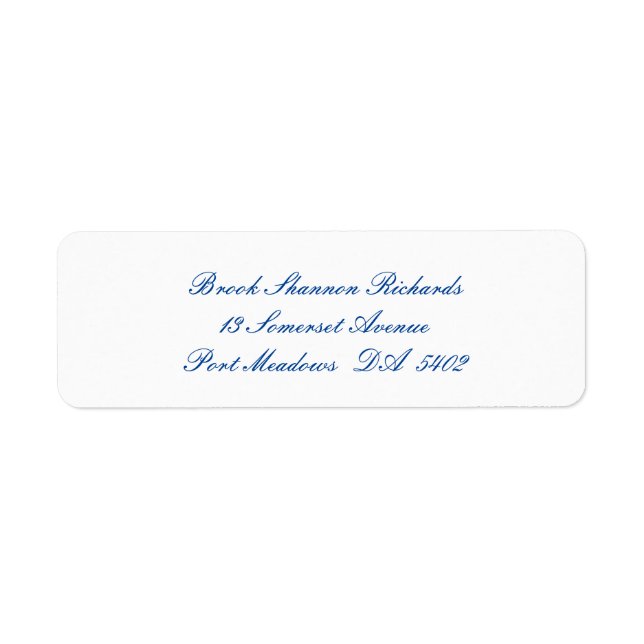 Customizable Return Address Wedding Labels. (Front)