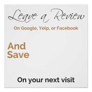 Customizable review notice poster