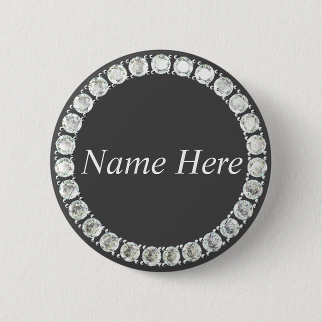 Customizable rhinestones grey button (Front)