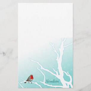 Customizable: Robin in a tree Stationery