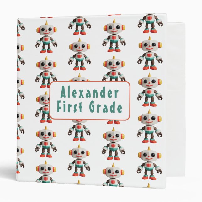 Customizable Robot Kids Binder (Front/Inside)