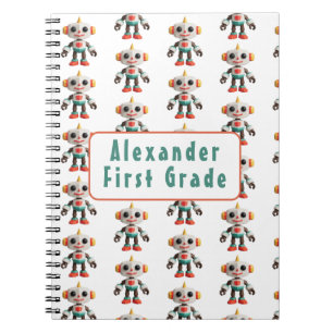 Customizable Robot Kids Notebook