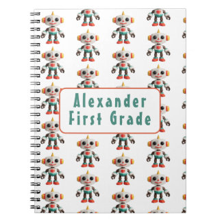 Customizable Robot Kids Notebook