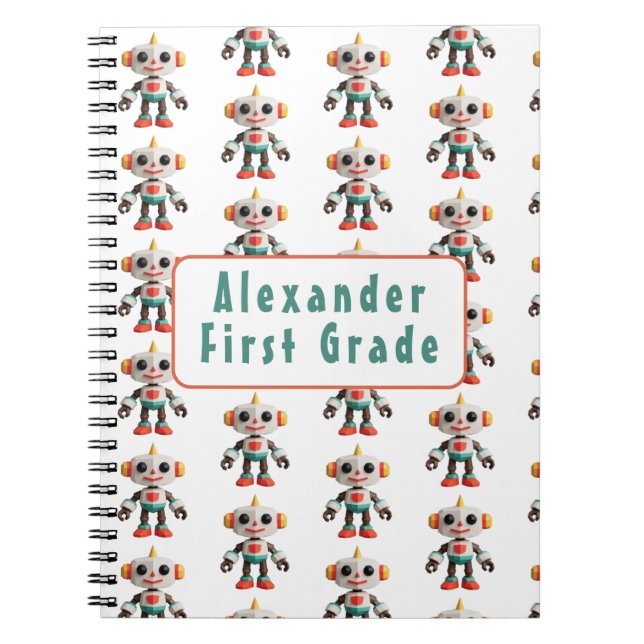 Customizable Robot Kids Notebook (Front)
