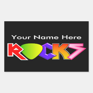 Customizable Rock and Roll Sticker (Black)