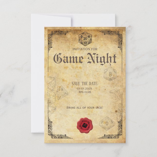 Customizable Roleplay Game Night Invitation (Front)