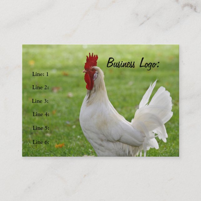 Customizable Rooster, Business Card (Front)