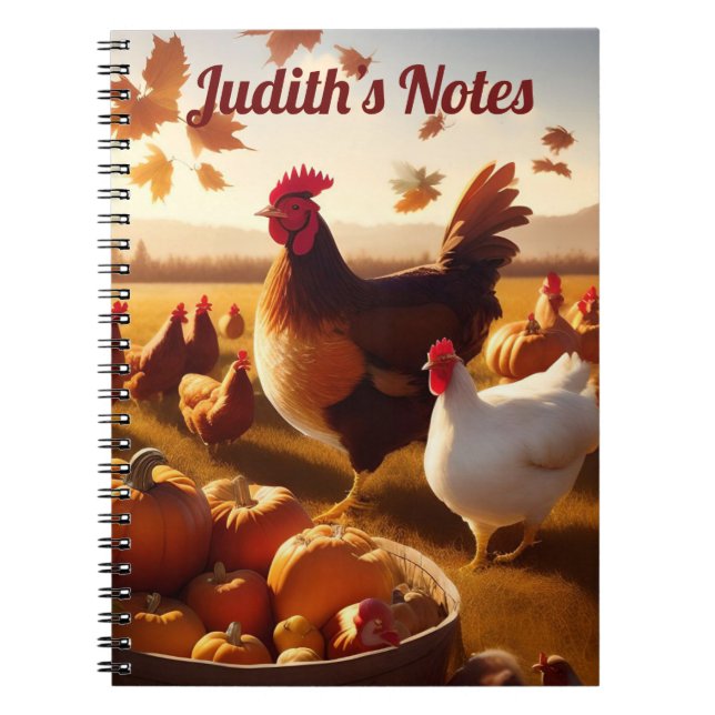 Customizable Rooster Notebook, Spiral Notebook. Notebook (Front)