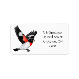Customizable Rose Breated Grosbeak Avery Label