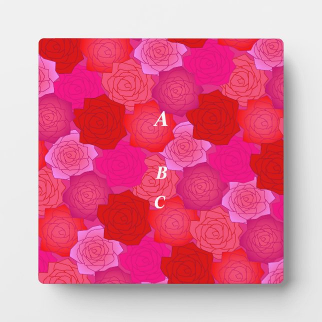 Customizable Rose Pink Photo Plaque with Text (Front)