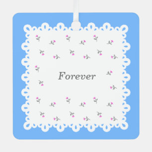 Customizable Rose Race Blue Ornament with Text and