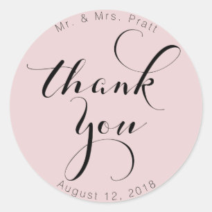 Customizable rose thank you stickers, round classic round sticker
