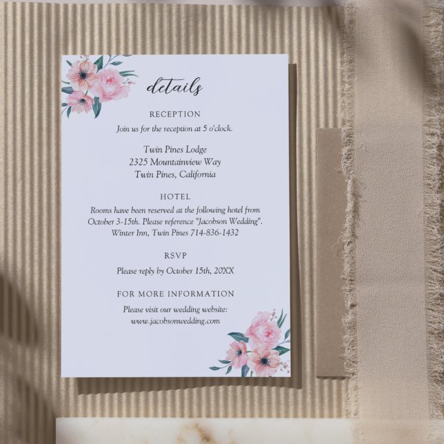 Customizable Rose Wedding Enclosure Card (Creator Uploaded)