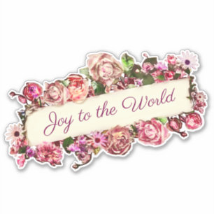 Customizable Roses Vintage Floral Joy To The World
