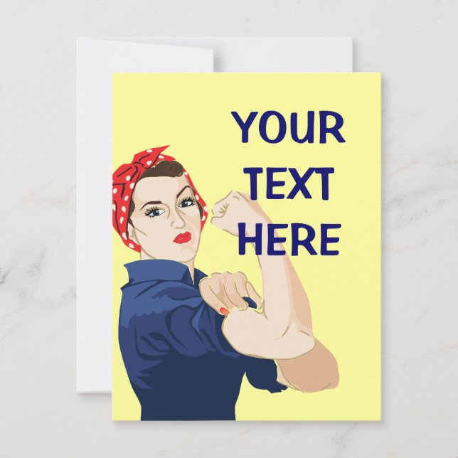 Customizable Rosie Riveter Invitation (Front)