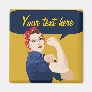 Customizable Rosie Riveter Magnet