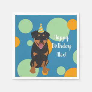 Customizable Rottweiler Birthday Napkin