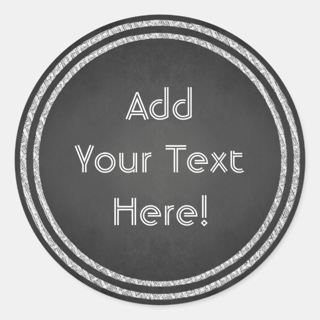 Customizable Round Faux Chalkboard Design Stickers (Front)