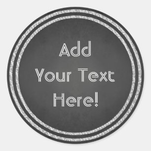 Customizable Round Faux Chalkboard Design Stickers