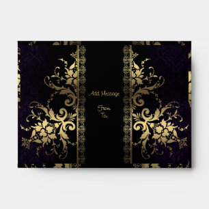 Customizable Royal Themed Black and Gold Envelope