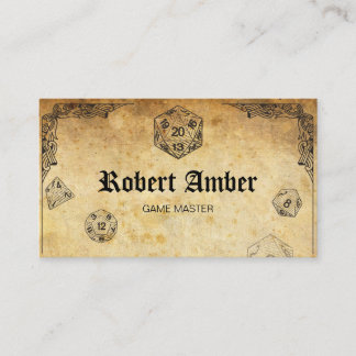 Customizable RPG Dice GM business card