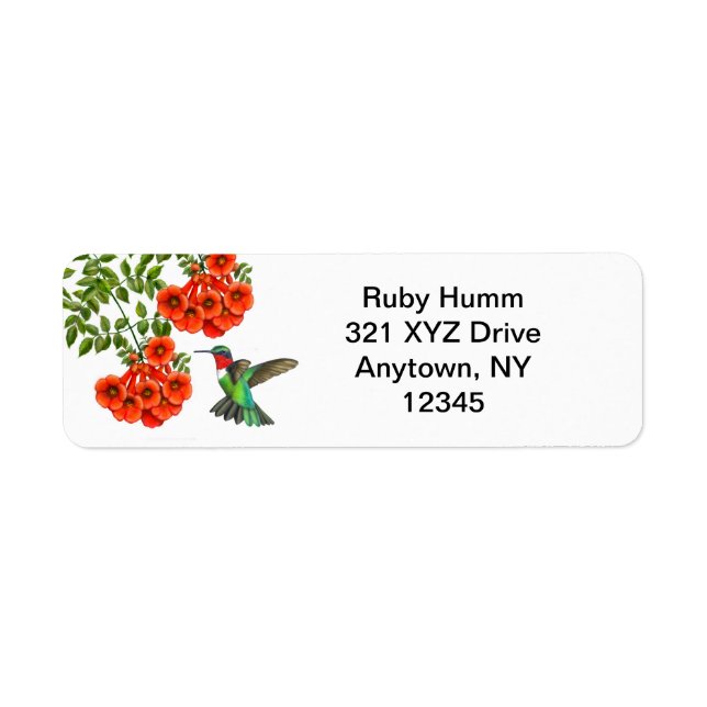 Customizable Ruby Throated Hummingbird on Trumpet (Front)