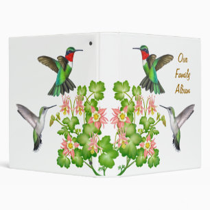 Customizable Ruby Throated Hummingbirds Avery Binder