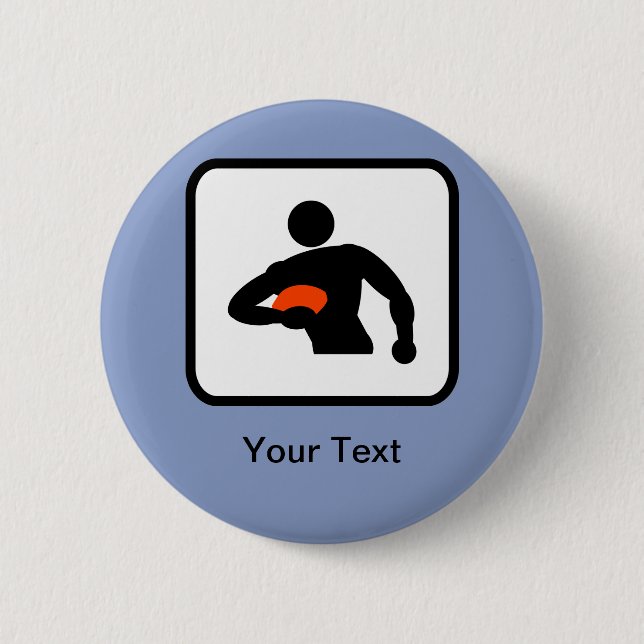 Customizable Rugby Player Logo 2 Inch Round Button (Front)
